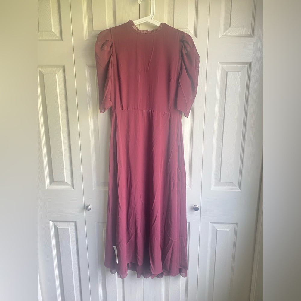 New Aritzia Wilfred Parlour Chiffon fit-and-flare maxi dress - Picture 12 of 15